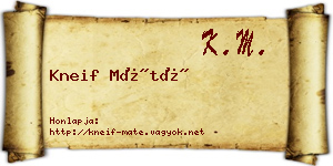 Kneif Máté névjegykártya