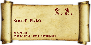 Kneif Máté névjegykártya
